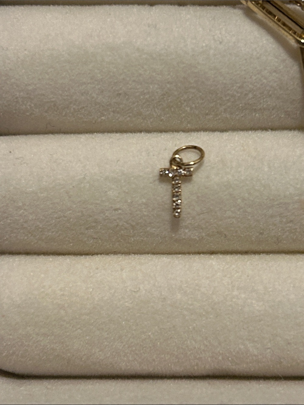 Mini authentic diamond letter T charm